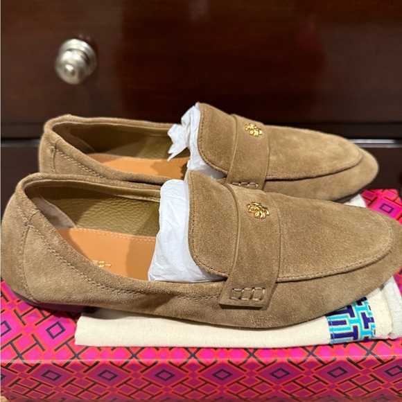 Tory Burch Brown Suede Ballet Loafers - Picture 5 of 8